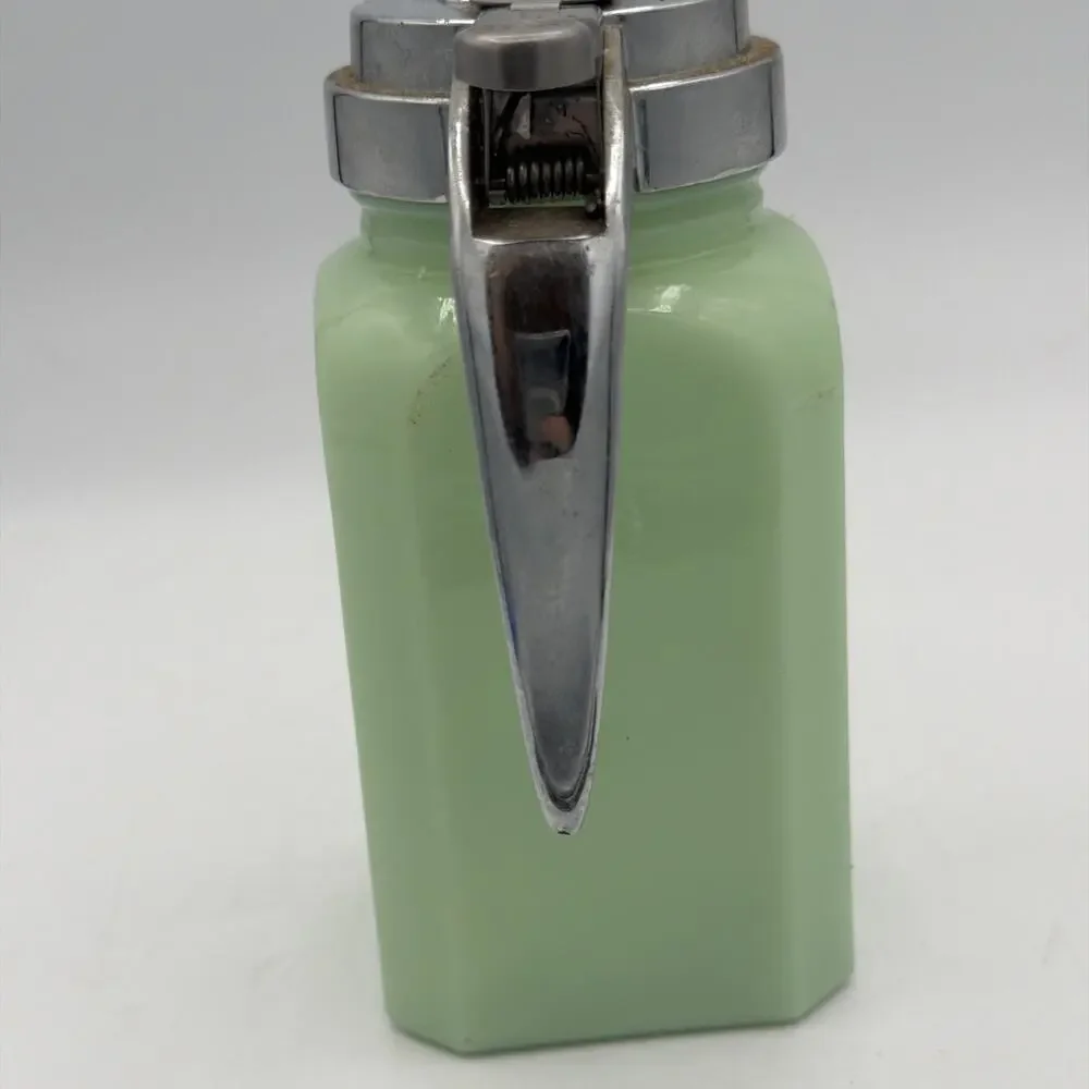 Vintage Jadeite Green MAPLE Syrup, Anchor Hocking Glass Dispenser Pancakes Gift